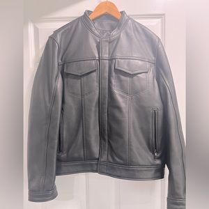 Fox Creek Leather Motorcycle Jacket Size 42